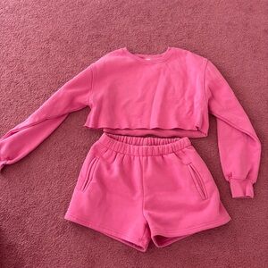 Hot pink matching sweatshirt set